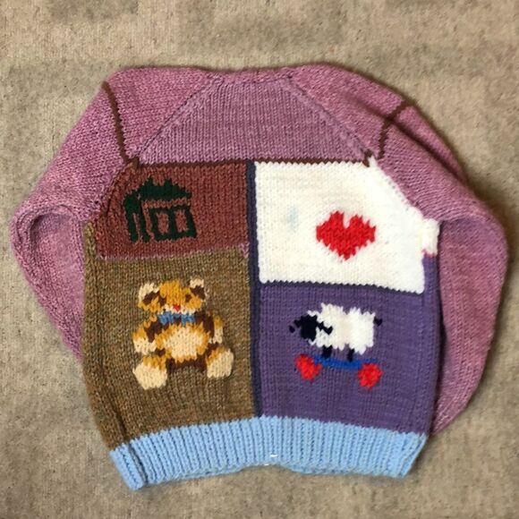 Vintage 1980’s Custom-made zip up knit sweater | One of a Kind Statement Piece - Picture 7 of 12